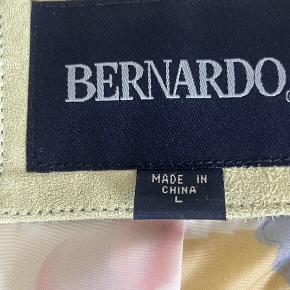 Bernardo Womens Large Full Zip Leather Shacket Pastel Green Round Neck Pockets - Picture 3 of 13